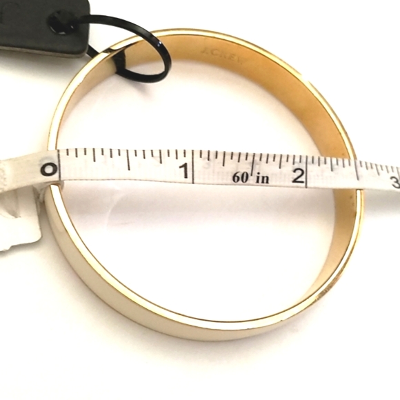 J. CREW CREAM GOLD-TONE BANGLE 7.2" BRACELET - NWT - Picture 5 of 9